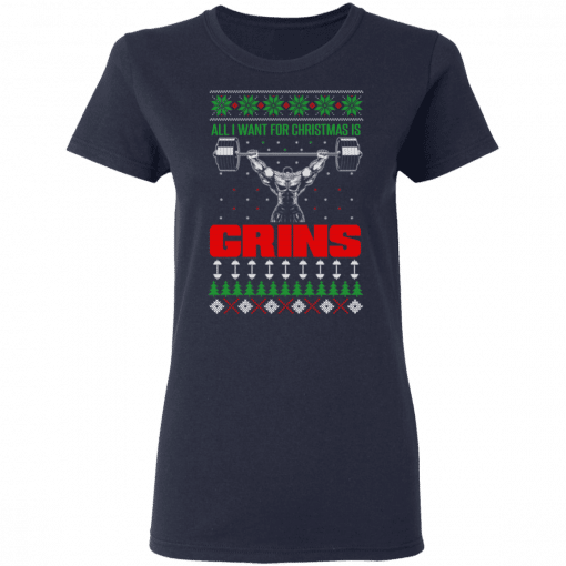 All I Want For Christmas Is Gains Women T-Shirt Navy