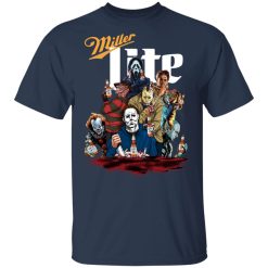 Halloween Horror Characters Drink Miller Lite T-Shirt 2
