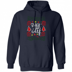 Parks and Recreation Treat Yo Self Ugly Christmas Hoodie Navy