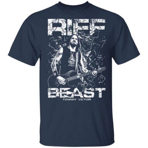 Tommy Victor Prong Riff Beast T-Shirt Navy