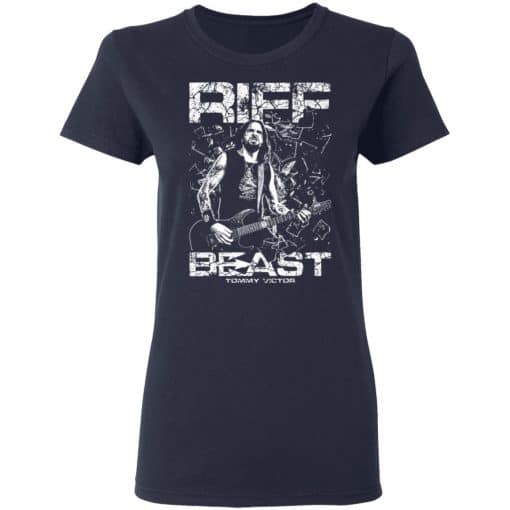 Tommy Victor Prong Riff Beast Women T-Shirt Navy