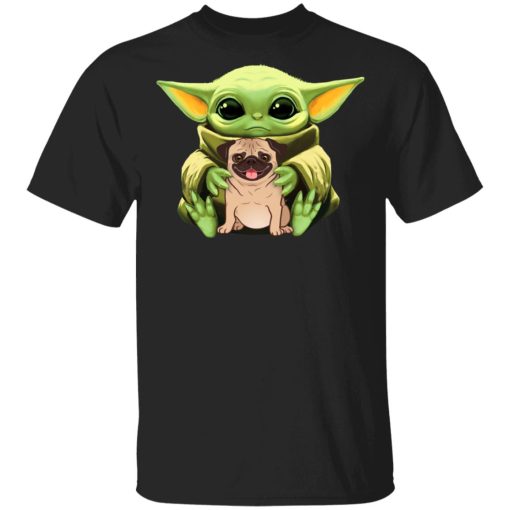 Baby Yoda Hug Pug Dog T-Shirts, Hoodies, Long Sleeve 3