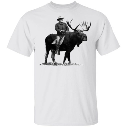 Teddy Roosevelt Riding A Bull Moose T-Shirts, Hoodies, Long Sleeve 3