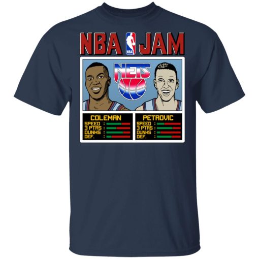 NBA Jam Nets Coleman And Petrovic T-Shirts, Hoodies, Long Sleeve 5
