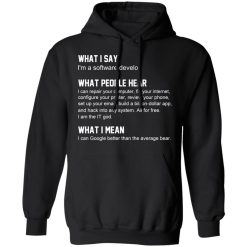 What I Say I’m A Software Developer What People Hear What I Mean T-Shirts, Hoodies, Long Sleeve 43