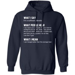 What I Say I’m A Software Developer What People Hear What I Mean T-Shirts, Hoodies, Long Sleeve 45