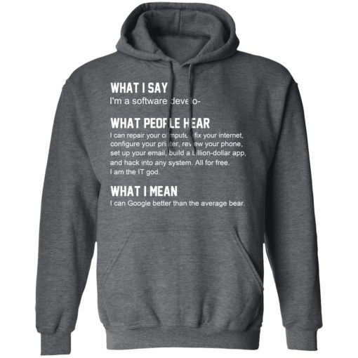 What I Say I’m A Software Developer What People Hear What I Mean T-Shirts, Hoodies, Long Sleeve 24