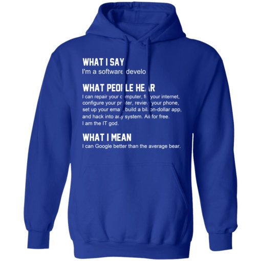 What I Say I’m A Software Developer What People Hear What I Mean T-Shirts, Hoodies, Long Sleeve 25
