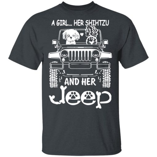 A Girl Her Shih Tzu And Her Jeep T-Shirts, Hoodies, Long Sleeve 4