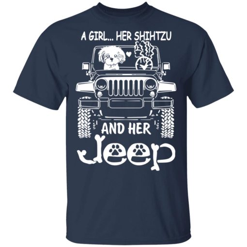 A Girl Her Shih Tzu And Her Jeep T-Shirts, Hoodies, Long Sleeve 5