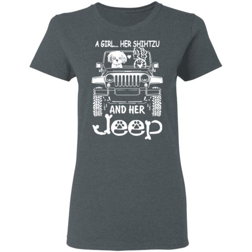 A Girl Her Shih Tzu And Her Jeep T-Shirts, Hoodies, Long Sleeve 12