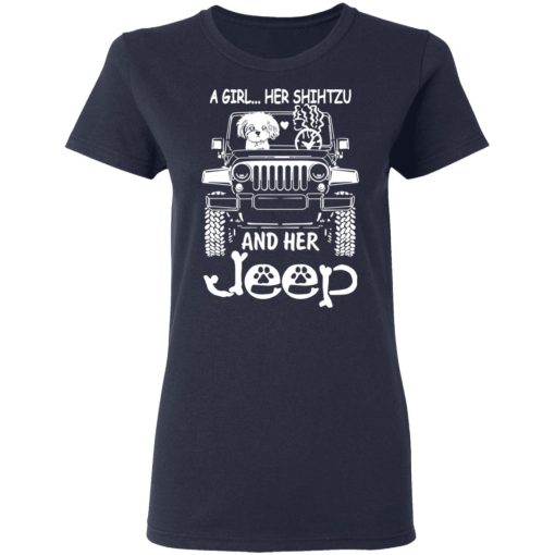 A Girl Her Shih Tzu And Her Jeep T-Shirts, Hoodies, Long Sleeve 13