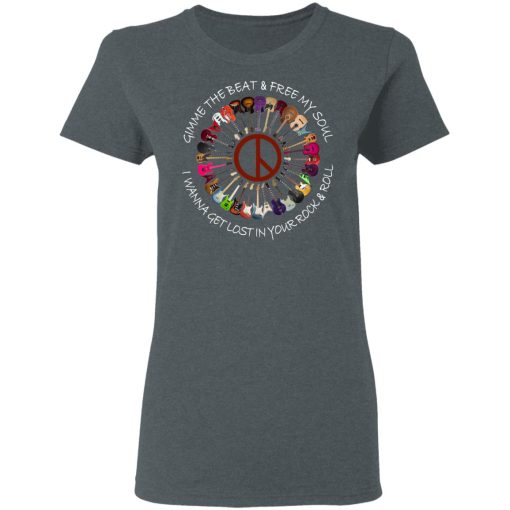 Hippie Guitar Rock Gimme The Beat And Free My Soul I Wanna Get Lost In Your Rock And Roll T-Shirts, Hoodies, Long Sleeve 11