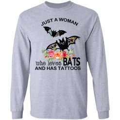 Just A Woman Who Loves Bats And Has Tattoos T-Shirts, Hoodies, Long Sleeve 35