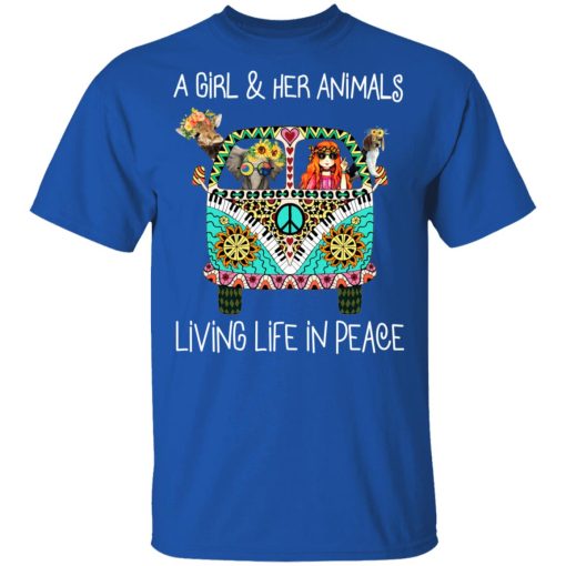 A Girl And Her Animals Living Life In Peace T-Shirts, Hoodies, Long Sleeve 5