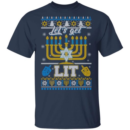 Funny Happy Hanukkah Chanukah Let’s Get Lit T-Shirts, Hoodies, Long Sleeve 5