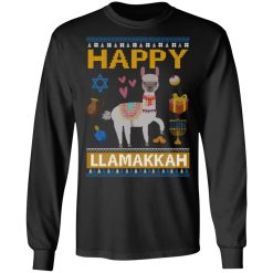 Happy Llama Llamakkah Hanukkah T-Shirts, Hoodies, Long Sleeve 41