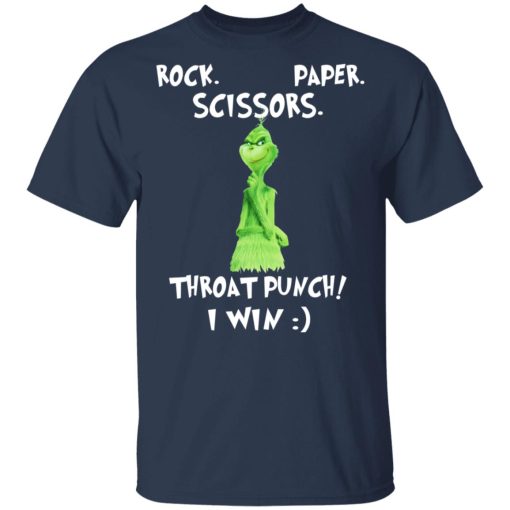 The Grinch Rock Paper Scissors Throat Punch I Win T-Shirts, Hoodies, Long Sleeve 5