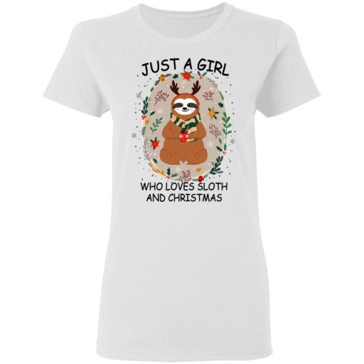 Just A Girl Who Loves Sloth And Christmas T-Shirts, Hoodies, Long Sleeve 9
