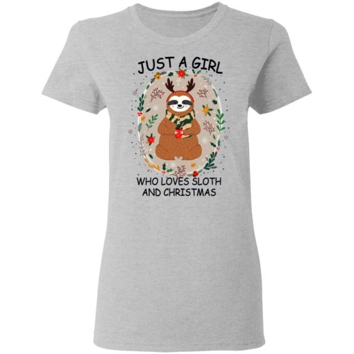 Just A Girl Who Loves Sloth And Christmas T-Shirts, Hoodies, Long Sleeve 11