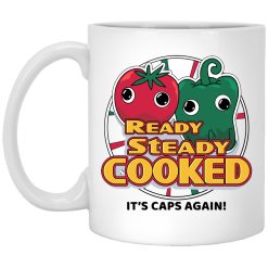Ready Steady Cooked It’s Caps Again White Mug Ready Steady Cooked It’s Caps Again White Mug