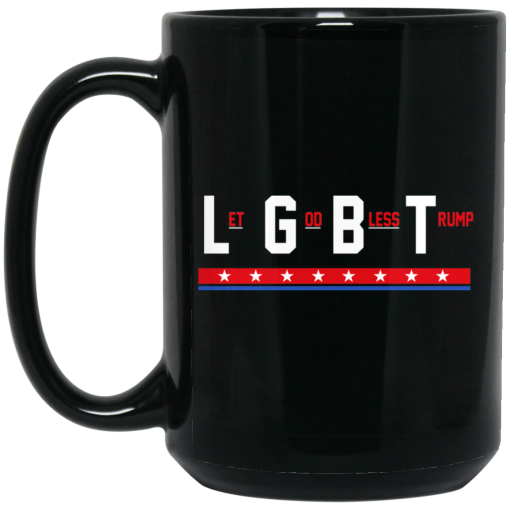 LGBT Let God Bless Trump Black Mug 3
