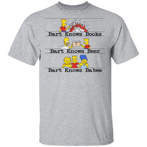 Bart Knows Books Bart Knows Beer Bart Knows Babes The Simpsons T-Shirts, Hoodies, Long Sleeve 5