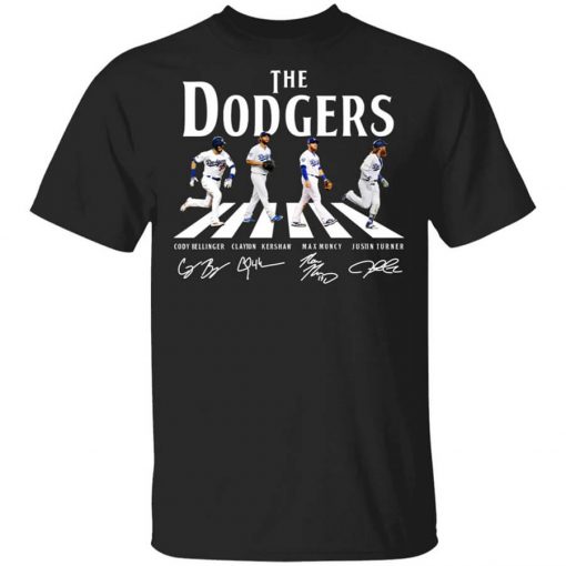 The Dodgers The Beatles Los Angeles Dodgers Signatures T-Shirt