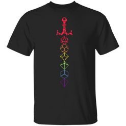 Rainbow Dice Sword LGBT Tabletop RPG Gaming T-Shirt