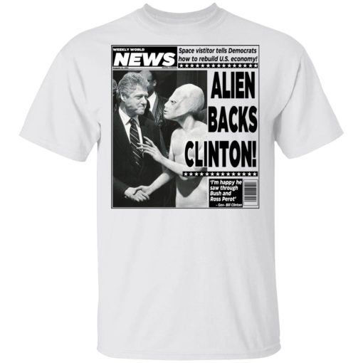 Vintage World News Alien Backs Clinton T-Shirts, Hoodies, Long Sleeve 4