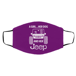 A Girl Her Dog And Her Jeep Face Mask 53