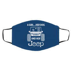 A Girl Her Dog And Her Jeep Face Mask 55