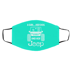 A Girl Her Dog And Her Jeep Face Mask 59