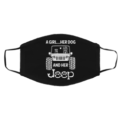 A Girl Her Dog And Her Jeep Face Mask 35