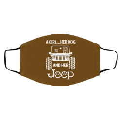 A Girl Her Dog And Her Jeep Face Mask 37