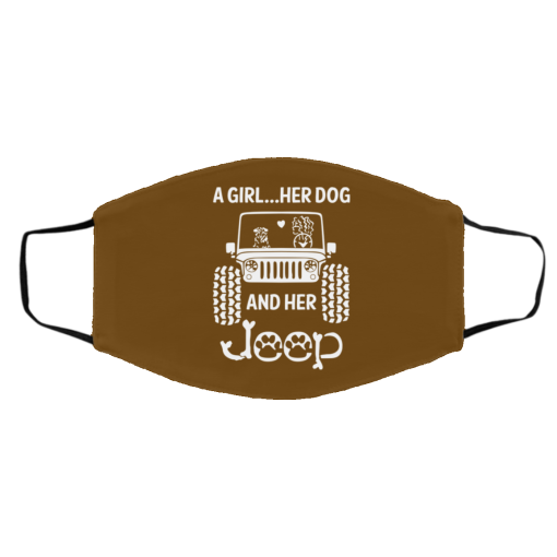 A Girl Her Dog And Her Jeep Face Mask 7