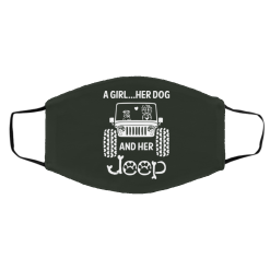 A Girl Her Dog And Her Jeep Face Mask 41