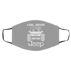 A Girl Her Dog And Her Jeep Face Mask 45