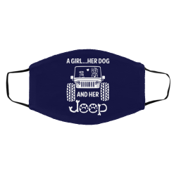 A Girl Her Dog And Her Jeep Face Mask 47