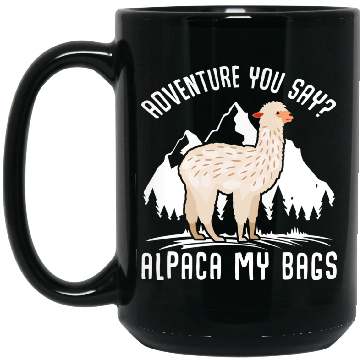 Adventure you say alpaca my bags White/Steel Travel 14oz Mug hh393t 