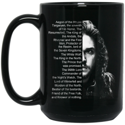 Jon Snow: List Name Aegon Of The House Mug 6