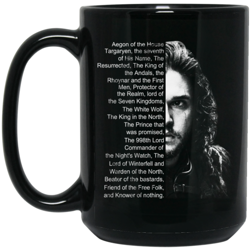 Jon Snow: List Name Aegon Of The House Mug 4