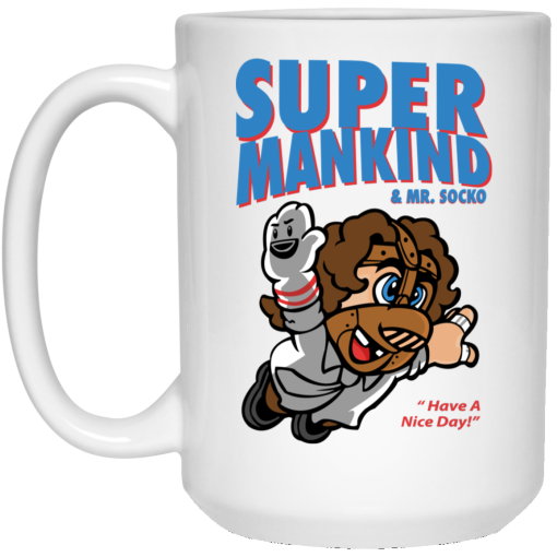 Super Mankind & Mr Socko Have A Nice Day Mug 4