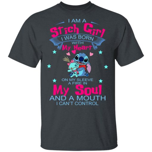 I Am A Stitch Girl Was Born In With My Heart On My Sleeve T-Shirts, Hoodies, Long Sleeve 3