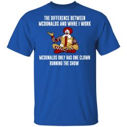 The Difference Between McDonalds And Where I Work McDonalds Only Has One Clown Running The Show T-Shirts, Hoodies, Long Sleeve 31