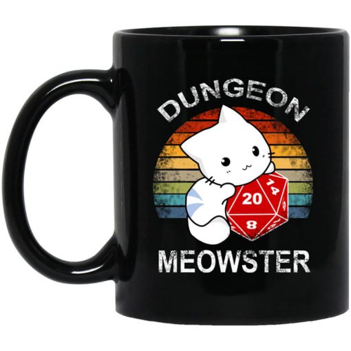 Dungeon Meowster Retro Vintage Funny Cat Mug