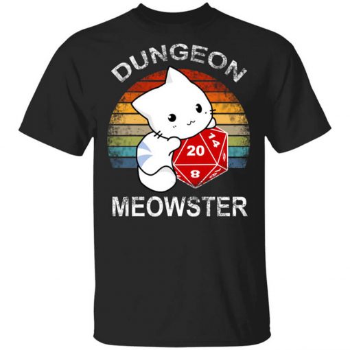 Dungeon Meowster Retro Vintage Funny Cat T-Shirt