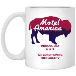 Motel America Indiana USA Air Conditioning Free Cable TV Mug