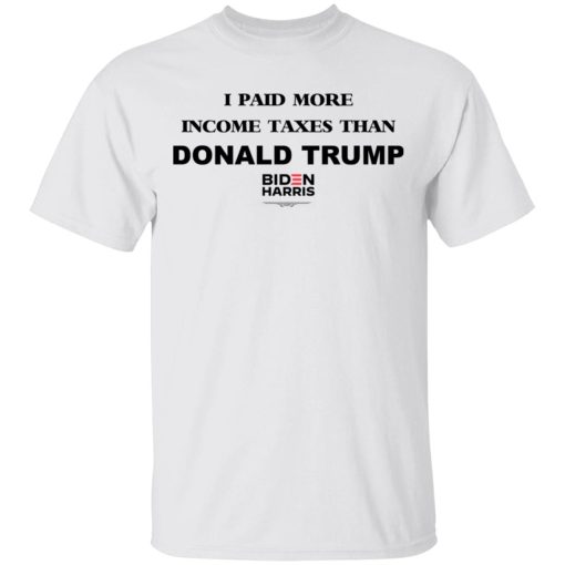 I Paid More Income Taxes Than Donald Trump Biden Harris 2020 T-Shirts, Hoodies, Long Sleeve 3