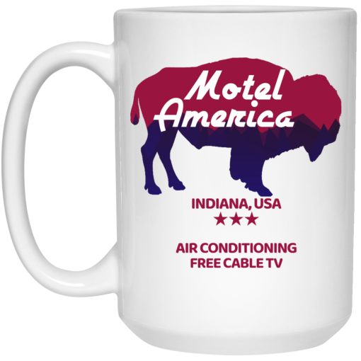 Motel America Indiana USA Air Conditioning Free Cable TV Mug 3